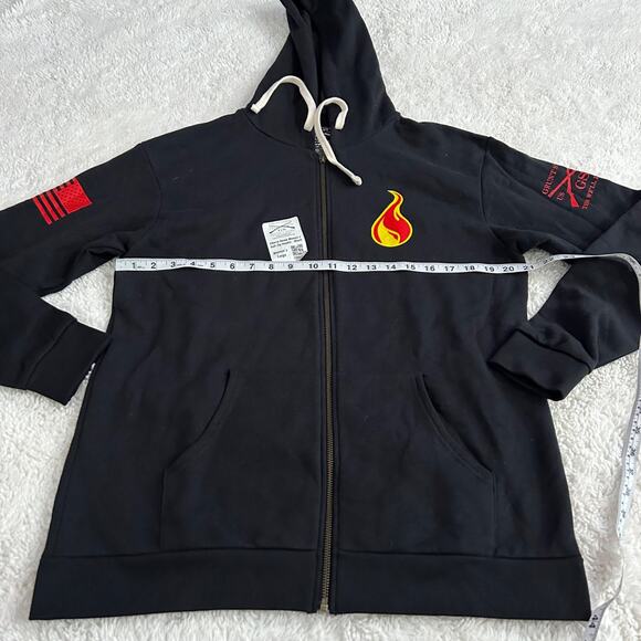 NWT Grunt Style Hoodie Womens Large Black Cherry Bomb V Neck Hooded Sweatshirt - Picture 4 of 7